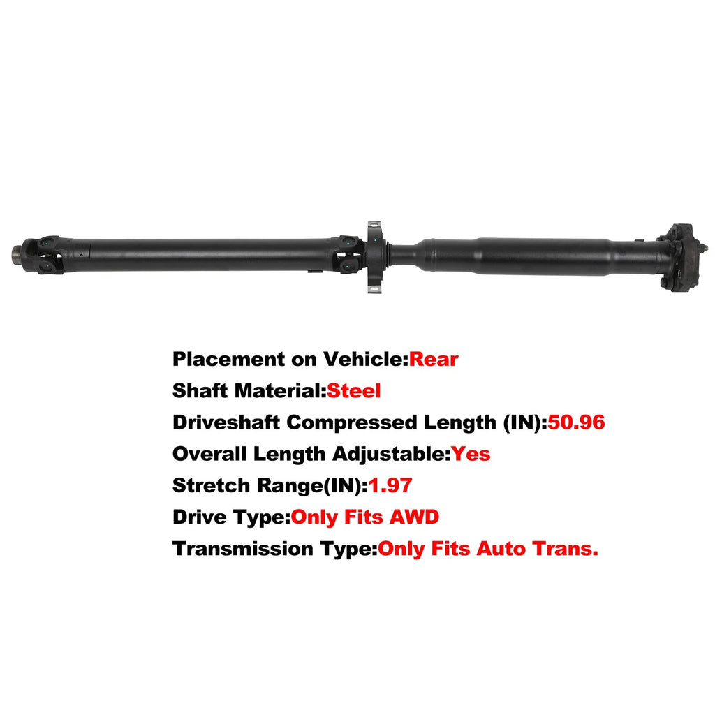 Rear Driveshaft for BMW X3 F25 (2011–2017) L4 2.0L L6 2.5L AWD 50.96"