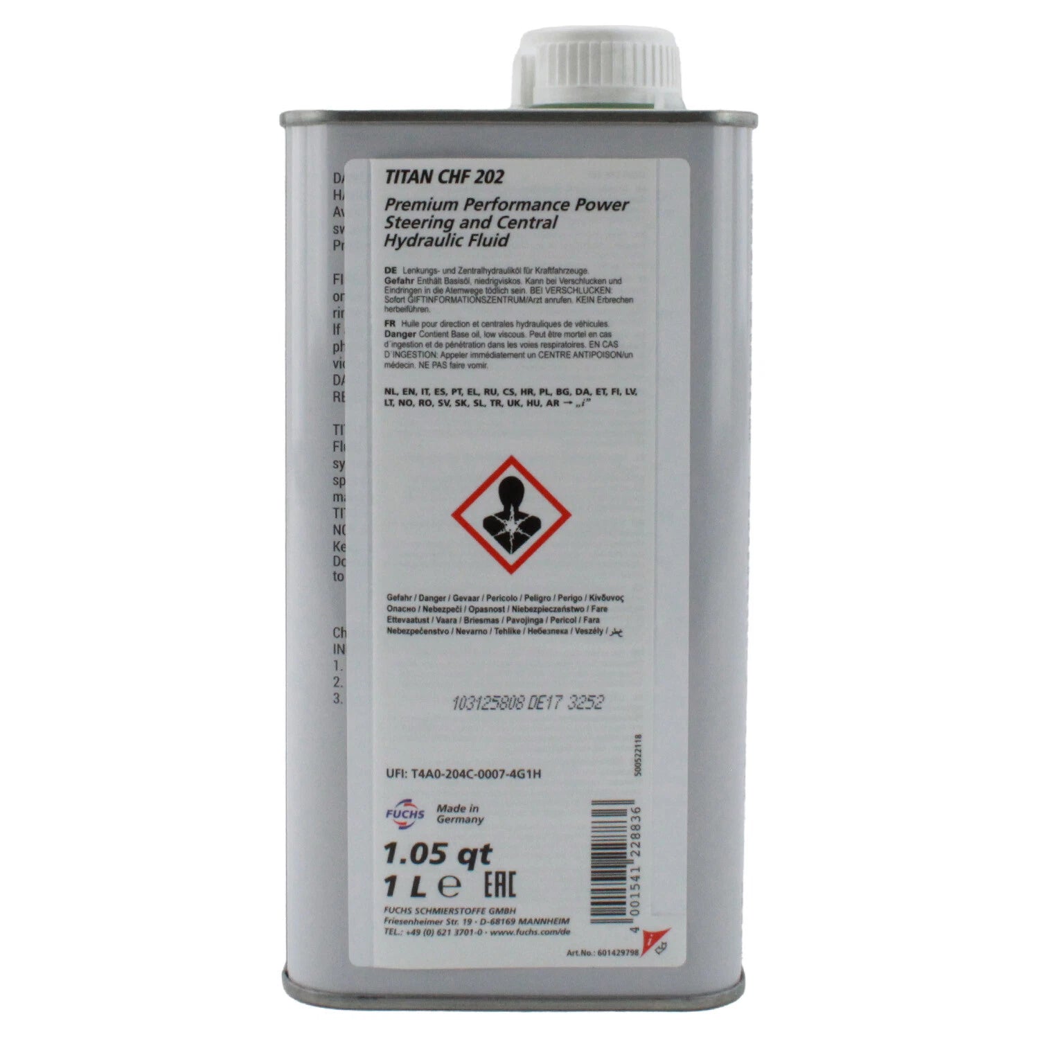 Fuchs TITAN CHF 202 Hydraulic Fluid 1L for Audi VW Porsche Volvo Hyundai