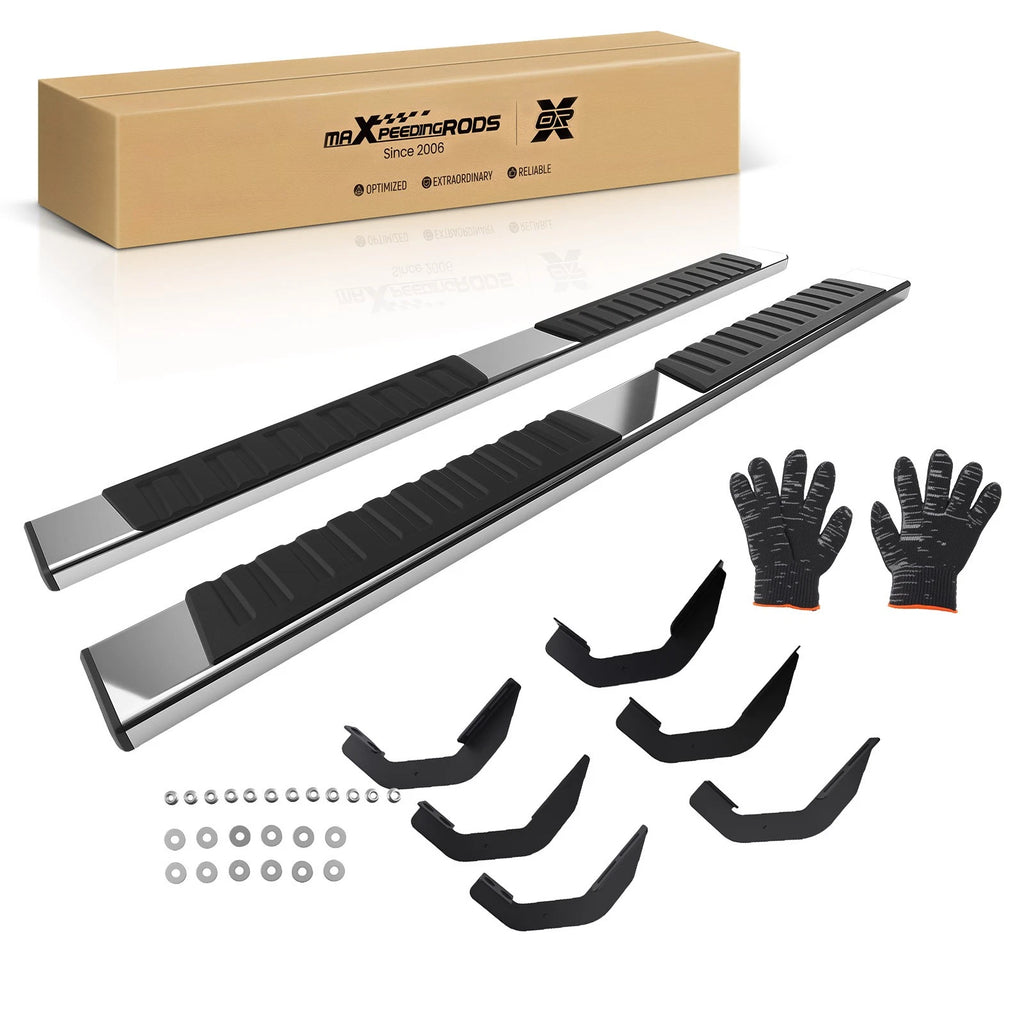 Nerf Bars Running Boards for Nissan Frontier Crew Cab (2005–2024) Black Silver