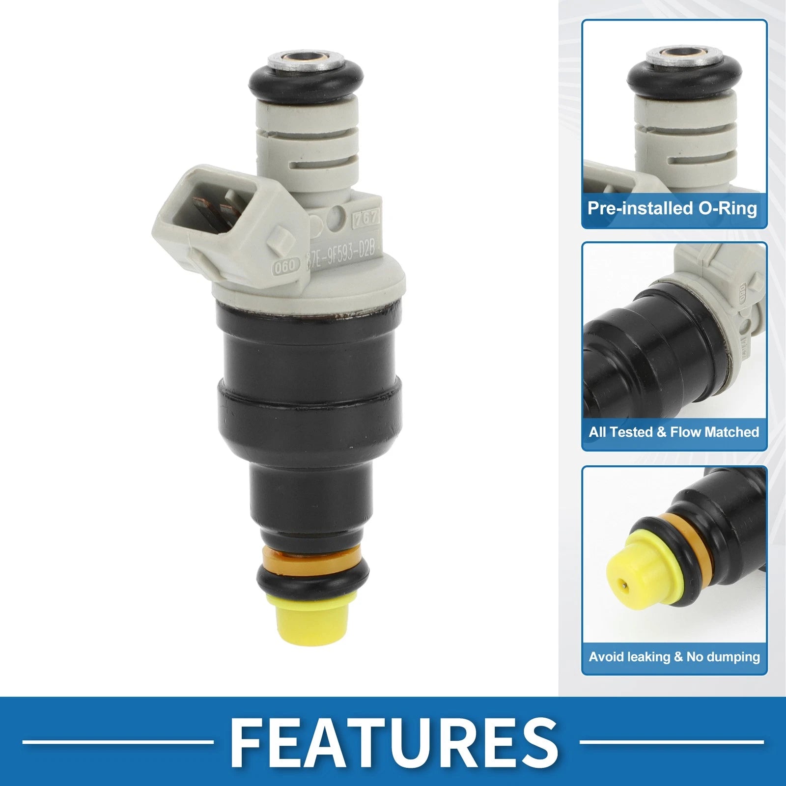 Fuel Injector No.F87Z-9F593-DB for Ford Ranger (1998–2001) 2.5L Black