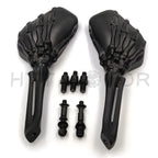 Black Skull Skeleton Hand Mirror for Suzuki GSX-R Hayabusa (2000–2023)