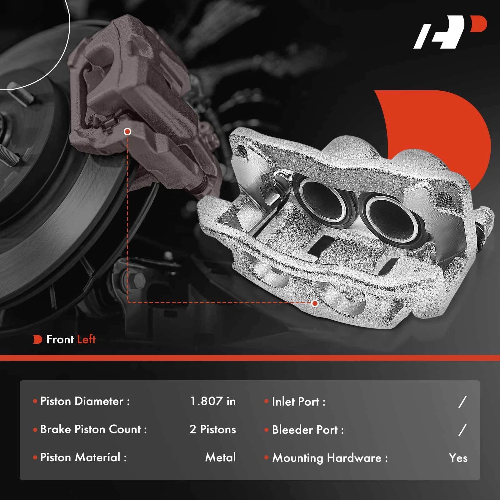 Front Left Brake Caliper with Bracket for Ford F-100 Ranger (1980–1997)