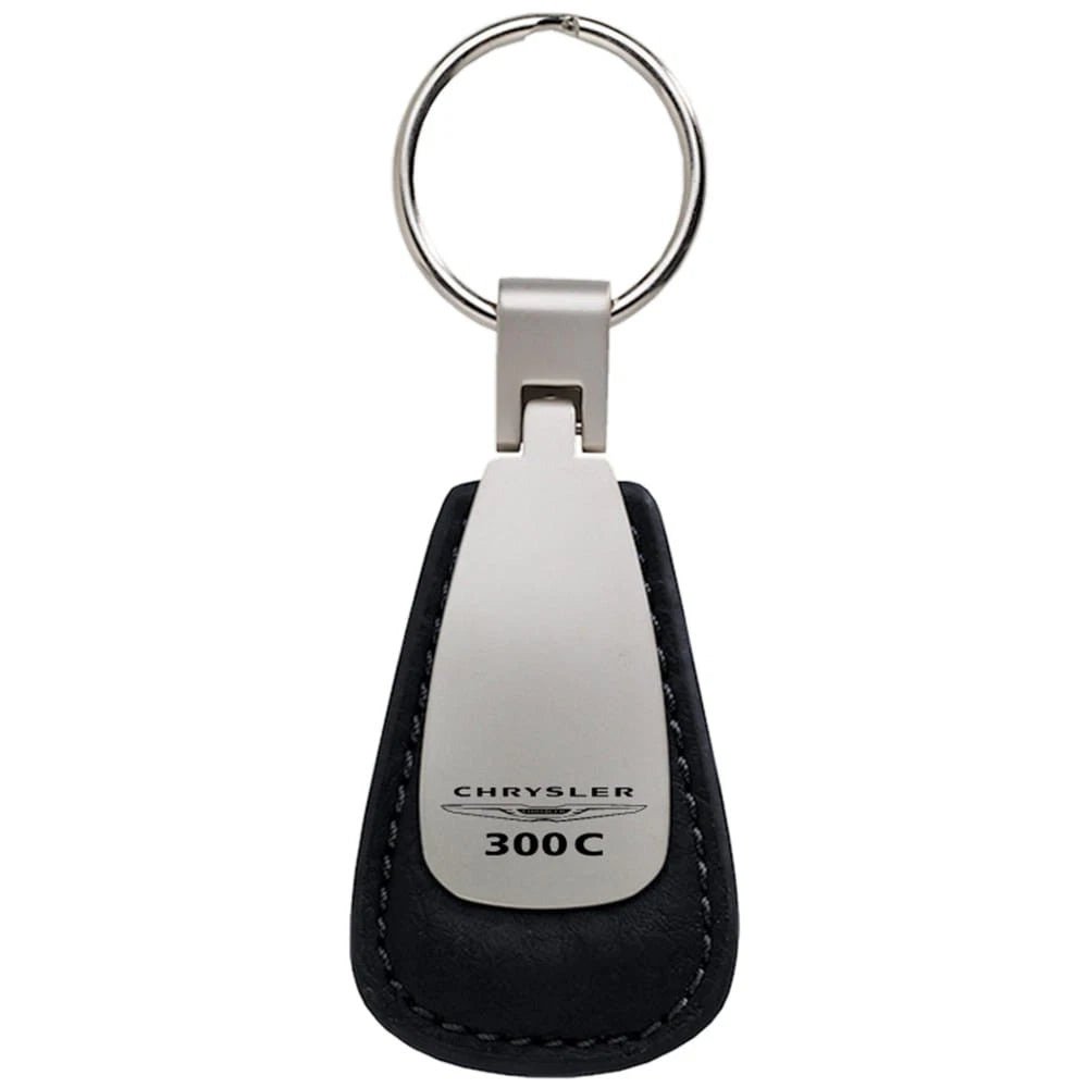 Black Leather Teardrop Keychain - Officially Licensed for Chrysler 300C