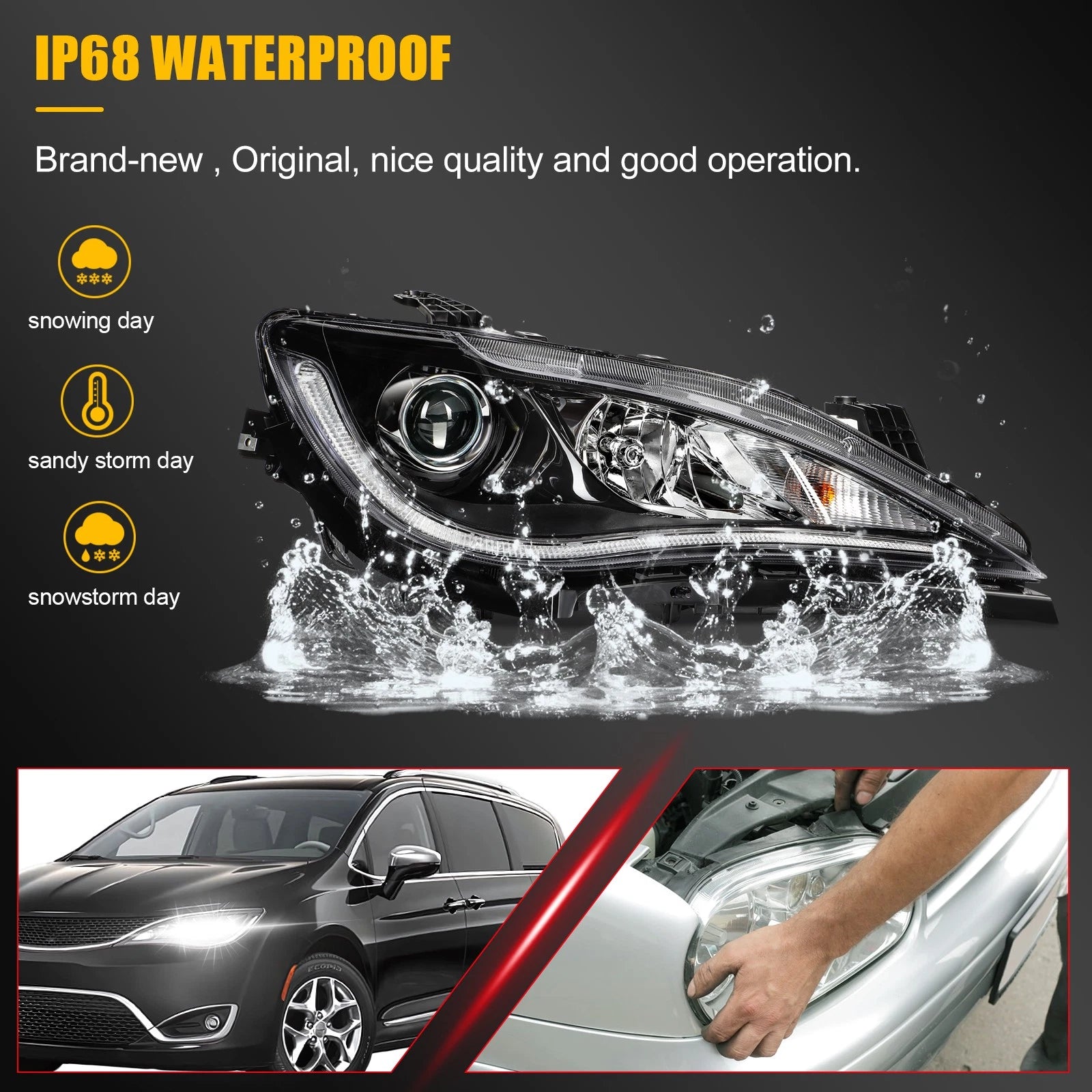 HID Headlight for Chrysler Pacifica, Voyager (2017–2020)