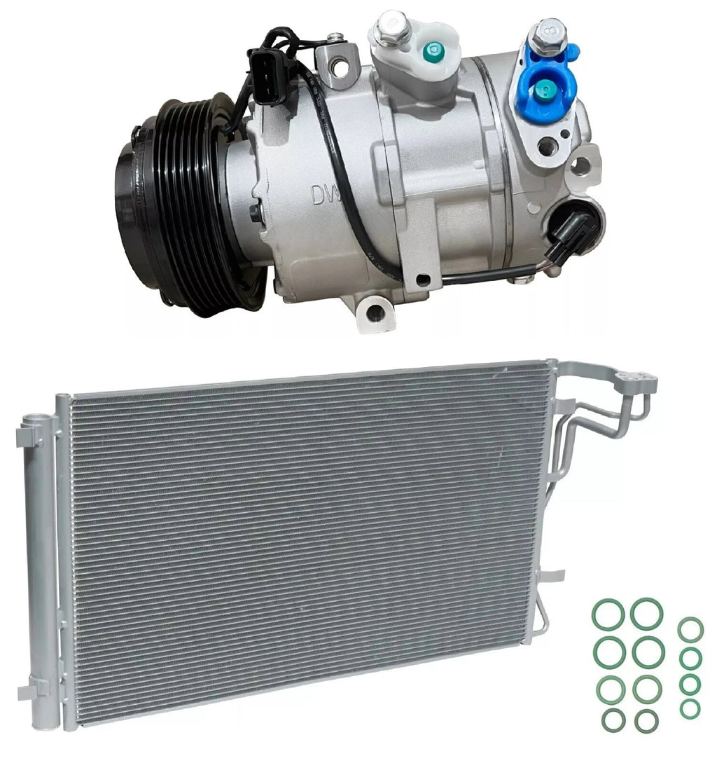 AC Compressor Kit with Condenser Replacement for Kia Seltos 2.0L (2022–2022)