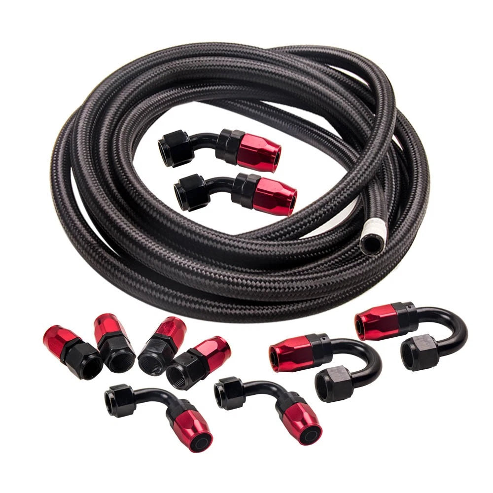 8AN Nylon Steel Braided Oil Fuel Line Kit for Universal Applications