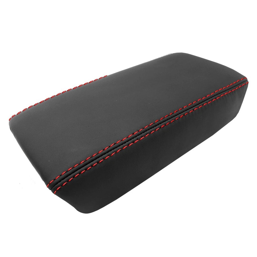 Leather Synthetic Console Armrest Cover for Honda Accord (2003–2007) Red Stitch
