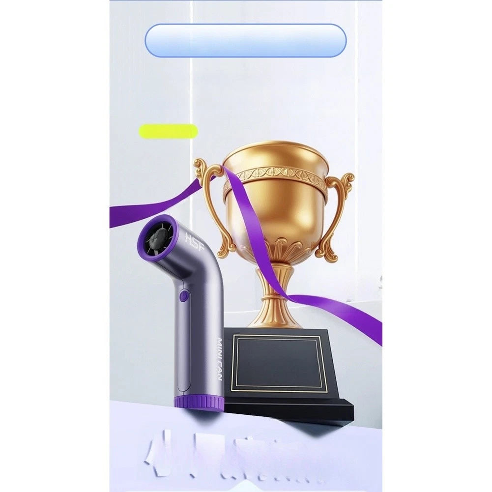 USB Rechargeable Handheld Fan with Digital Display and Speed Control