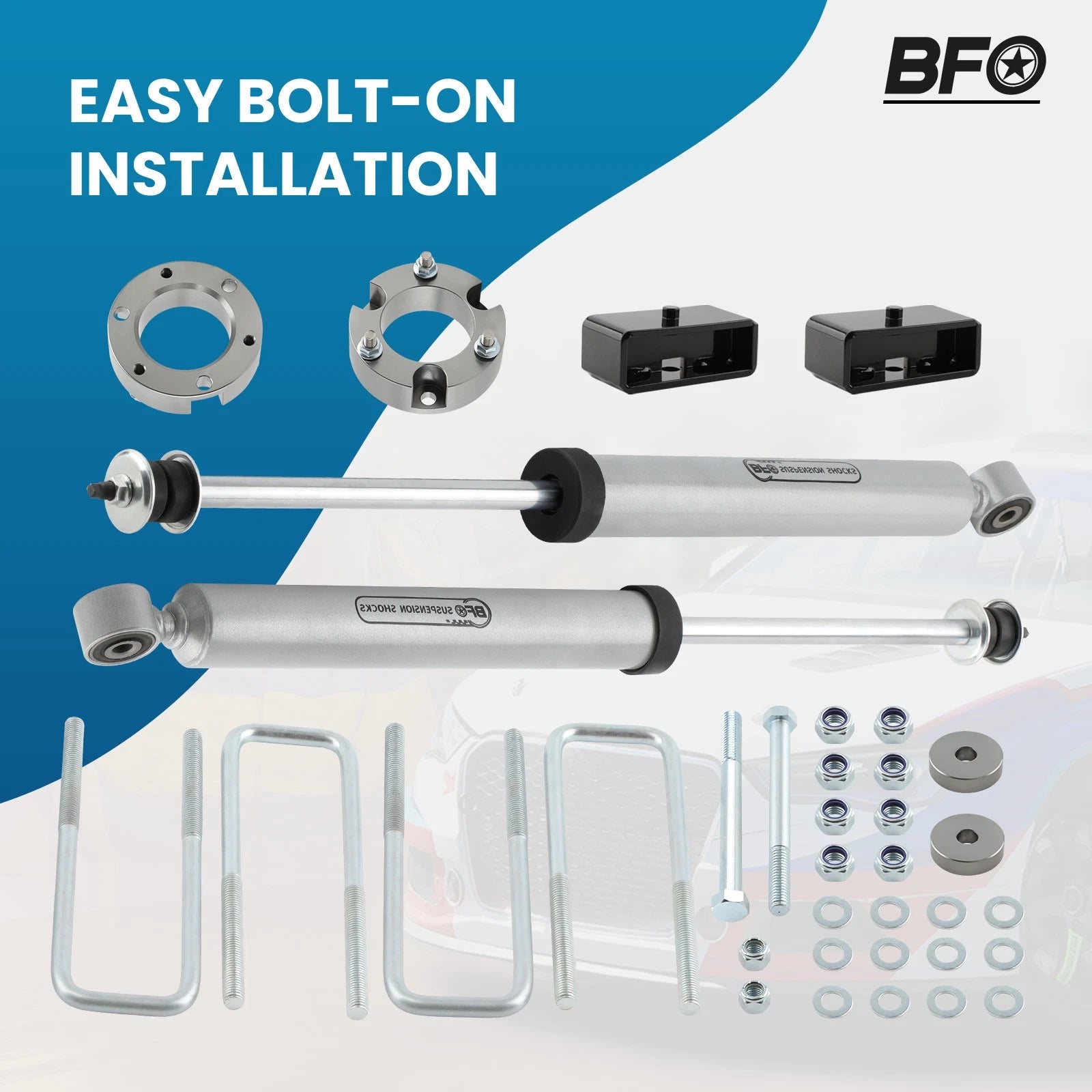 3 Inch Lift Kit for Toyota Tacoma 2WD 4WD (2005–2022) with Shocks & Hardware