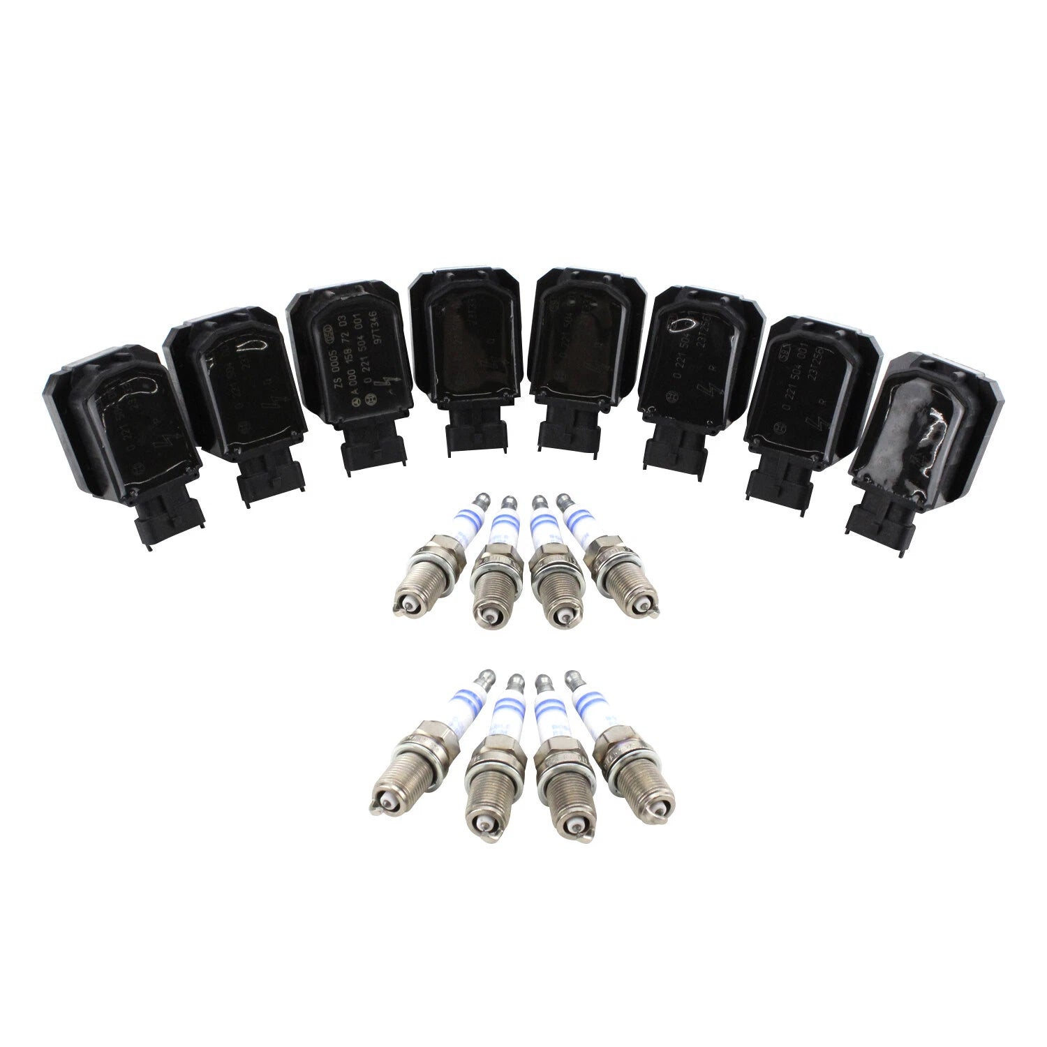 Set of 8 Ignition Coils & Double Iridium Spark Plugs for MB W140 S420 (1992–1999)