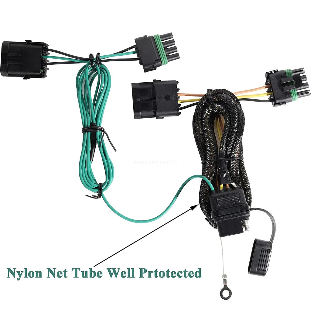 4 Pin Flat Output Trailer Hitch Wiring Harness for Jeep Wrangler (1991–1997) 55356