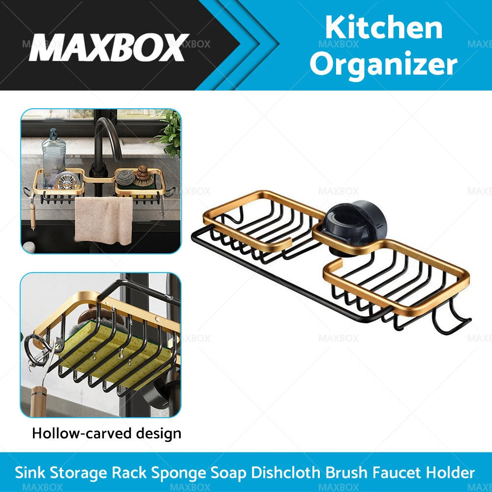 2X Kitchen Sink Rack Organizer Drain Basket Holder for Kitchen