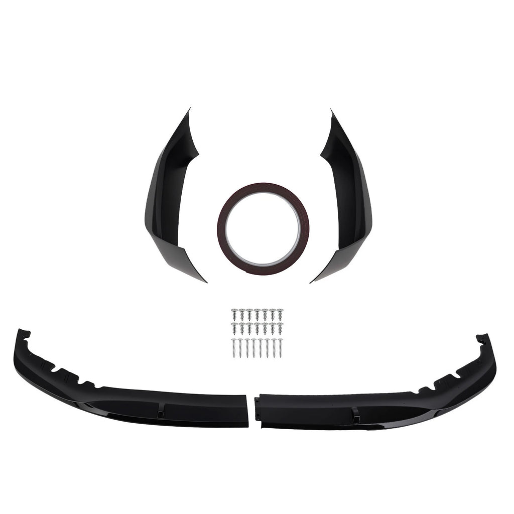 Front Bumper Lip Spoiler for BMW 5 Series G30 M Sport (2017–2020) Gloss Black