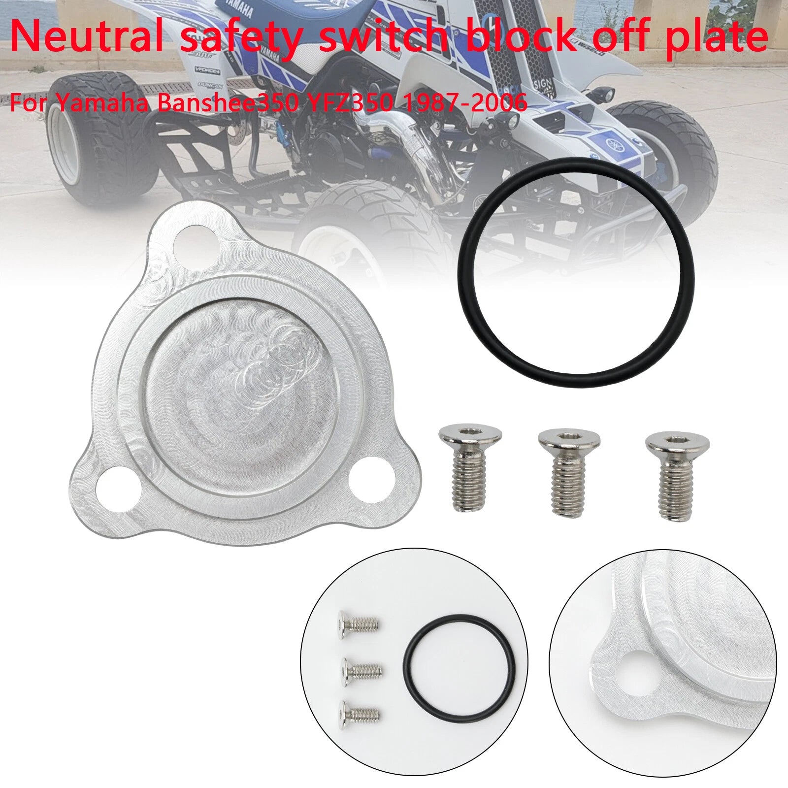 Neutral Safety Switch Block Off Plate for Yamaha Banshee 350 (1987–2006)