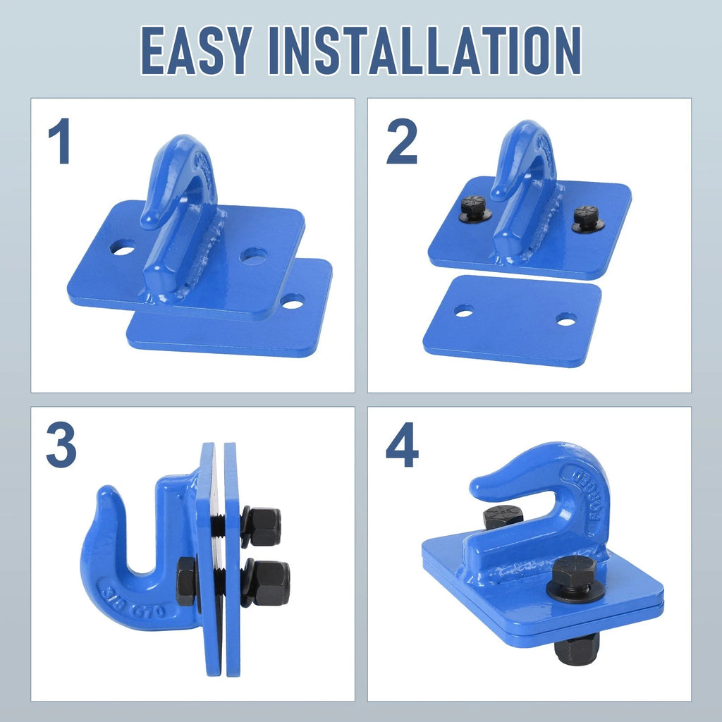 Set of 2 Heavy Duty Bolt-On Grab Hooks for Loader Tractor Bucket