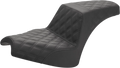 SADDLEMEN Step-Up Seat for Indian Chief (I21-04-175) - Black, Lattice Stitch