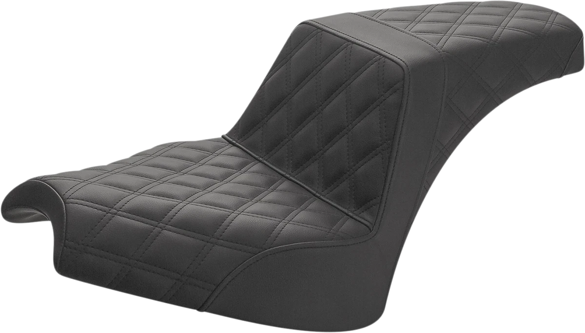 SADDLEMEN Step-Up Seat for Indian Chief (I21-04-175) - Black, Lattice Stitch