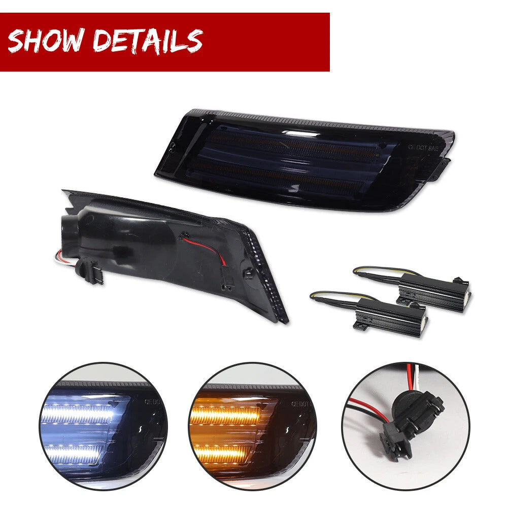 Smoke LED Front Bumper Signal Lights for Jeep Liberty (2005–2007)