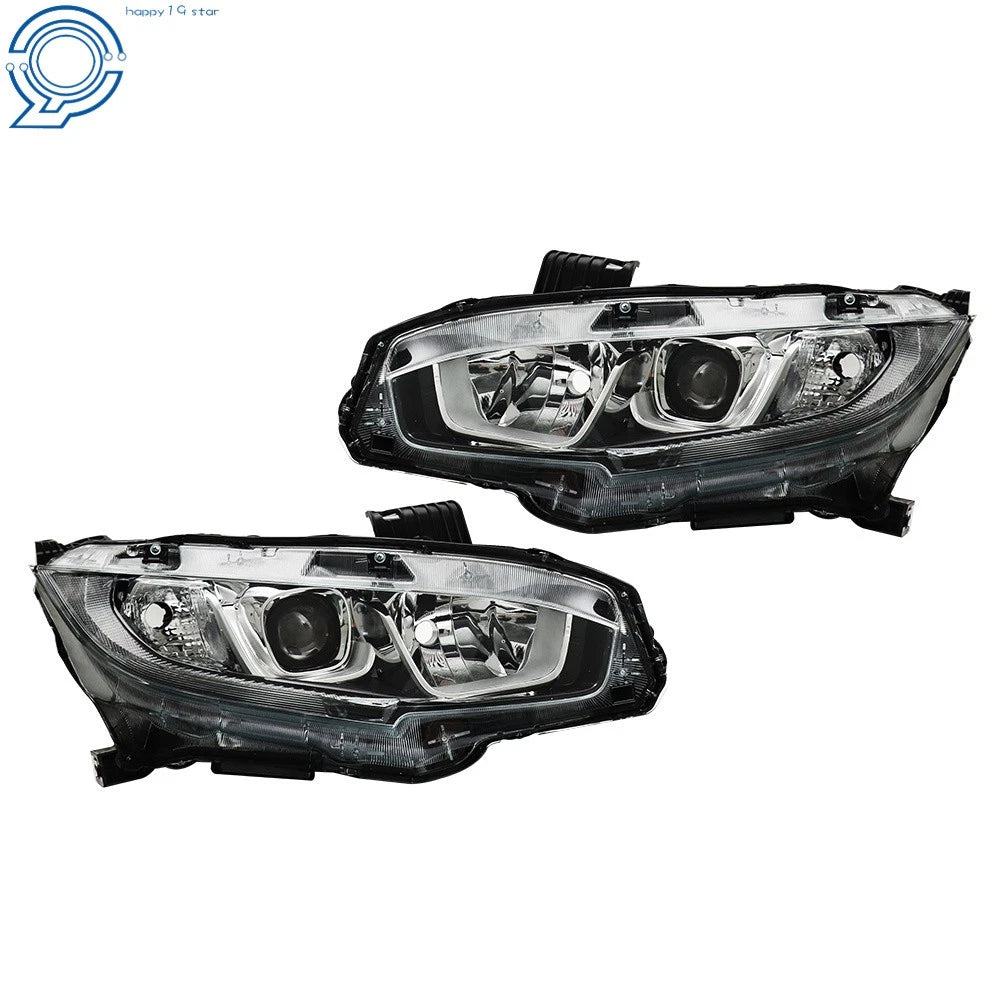 Set of 2 Projector Headlights for Honda Civic (2016-2020) Clear Lens