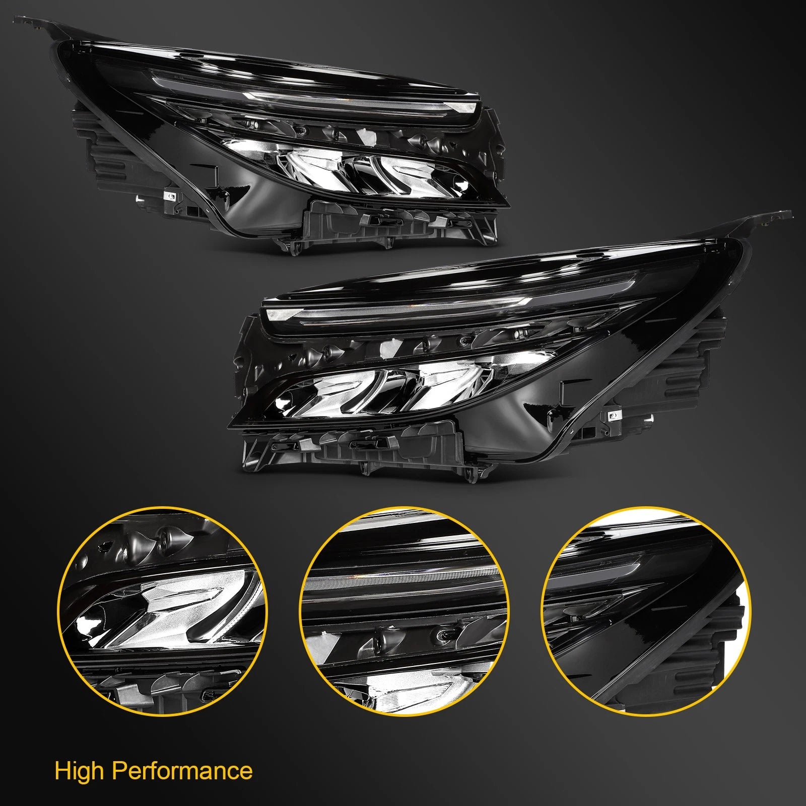 Pair Full LED Headlight Assembly for Chevrolet Equinox (2022–2024)
