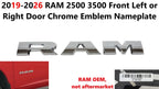 Chrome Emblem Nameplate for RAM 2500 3500 (2019–2026)