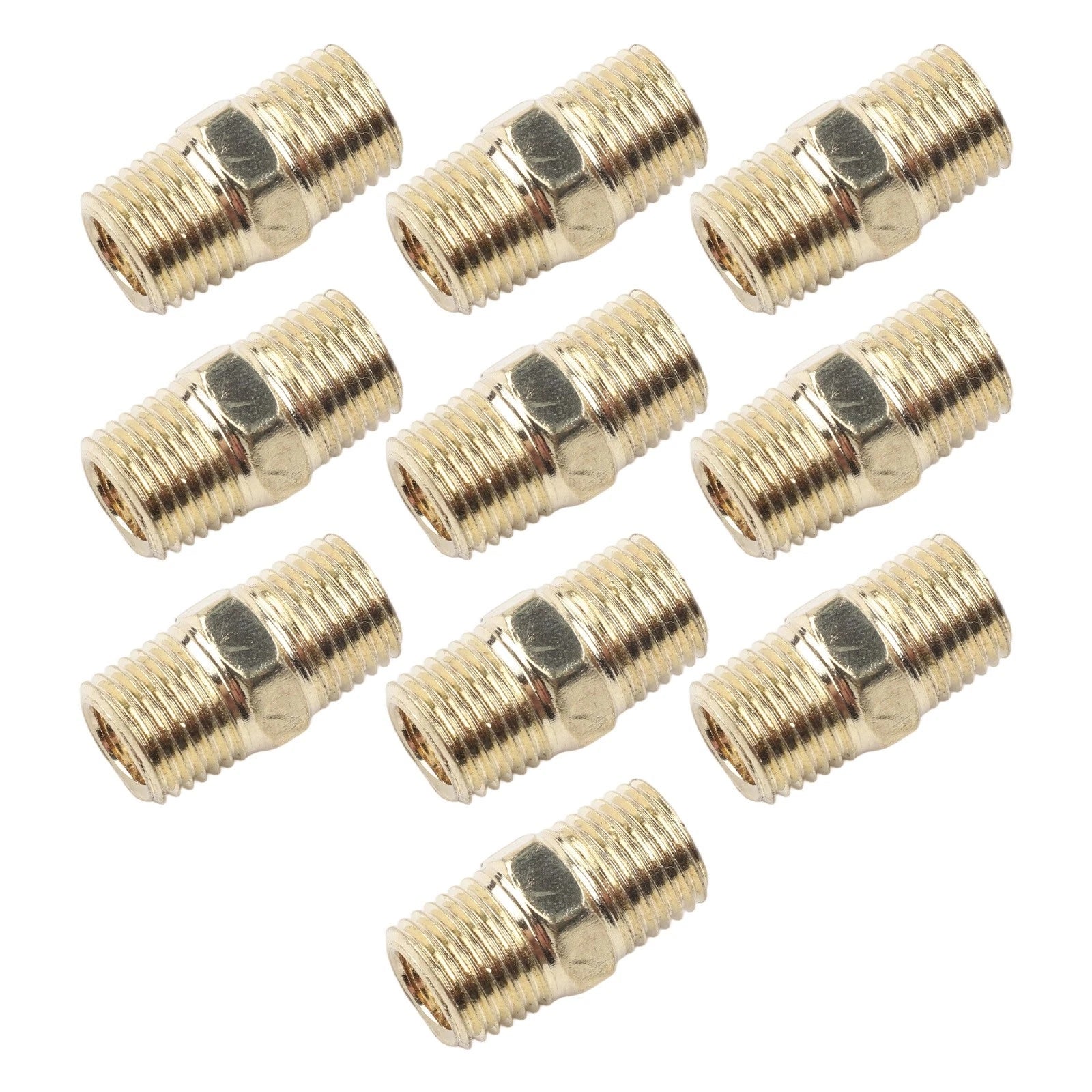 Brass Hex Nipple Fitting for Air and Water Line Connectors (Universal)
