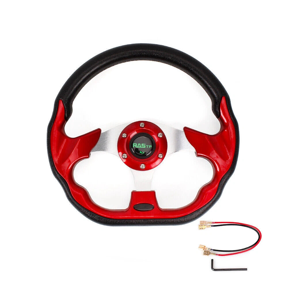 12.5" Carbon Fiber Steering Wheel with Hub Adapter for EZGO TXT RXV