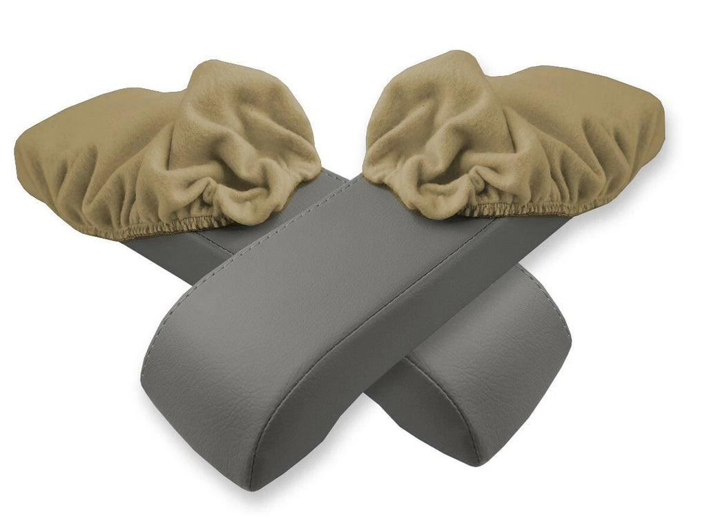Fleece Console Lid Armrest Cover for Infiniti FX35 (2003–2005) Beige