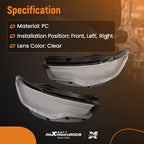Clear Headlight Lens Covers for Audi A6 C7 (2012–2018) Left + Right