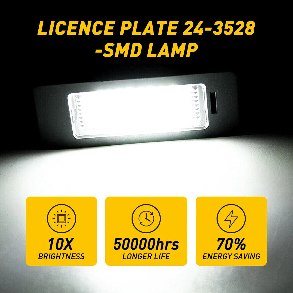 2X LED License Plate Lights for BMW E90 E92 E39 E60 E61 M5 E70