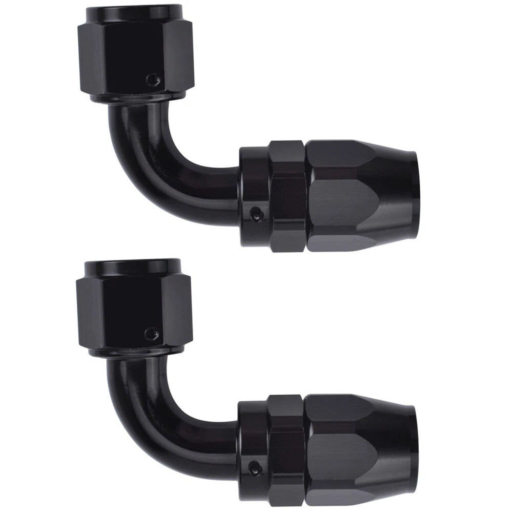 2X 6AN 90 Degree Swivel Hose End Fitting for Oil/Fuel/Air/Gas Line