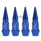 Set of 4 Blue Spiky Tire Rim Air Valve Dust Covers for Universal Fit