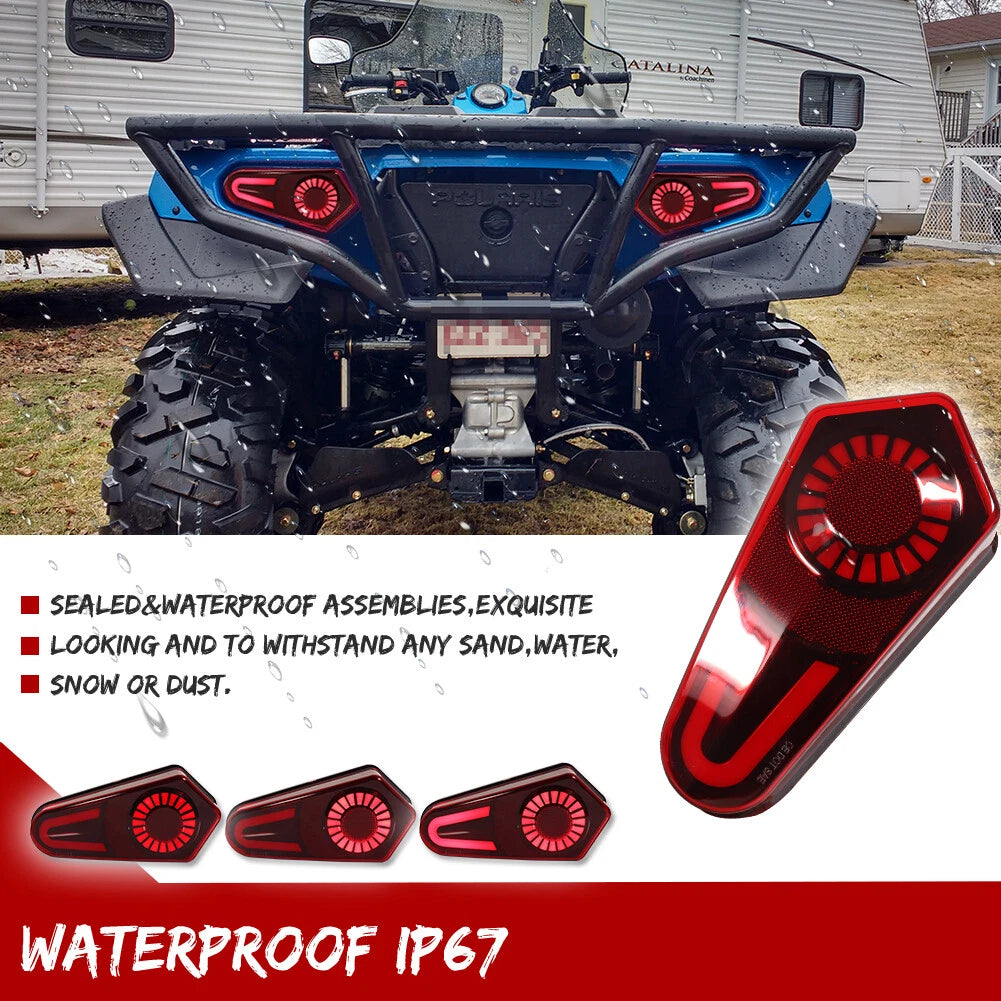 2X Red Lens LED Tail Lights for Polaris Sportsman 500 570 800 850 1000 (2009–2022)