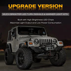 4X Dynamic LED Amber Front Corner Turn Signal Lights for Wrangler TJ (1997–2006)