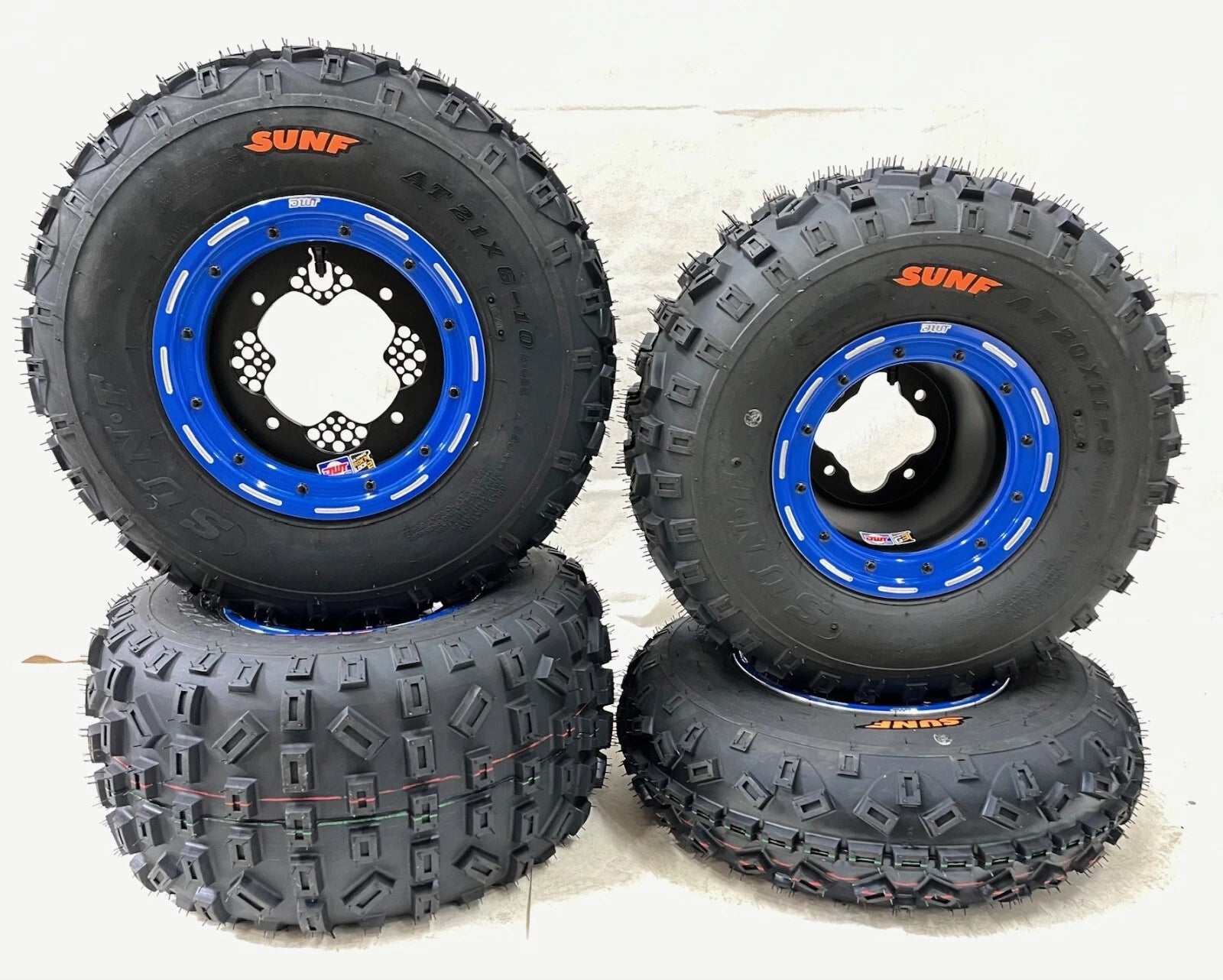 Set of 2 DWT G3 Beadlock Wheels & XC Sunf A035 Tires for Yamaha YFZ450 Banshee (2004–2023)