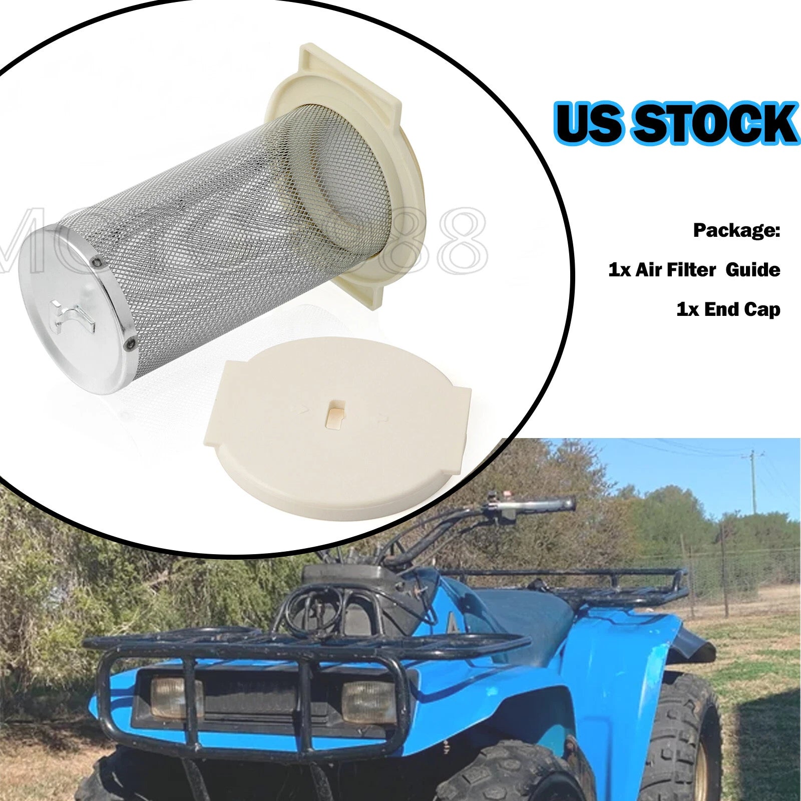 Air Filter Cage Guide & End Cap for Yamaha Kodiak 400 YFM400 YFM400FW (1993–1999)