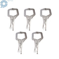 Locking C-Clamp 11" Adjustable Pliers Grip with Swivel Pad - Set of 5