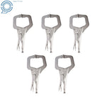 Locking C-Clamp 11" Adjustable Pliers Grip with Swivel Pad - Set of 5