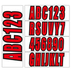 3" Boat Registration Letters & Numbers Decals A-Z 0-9 Red