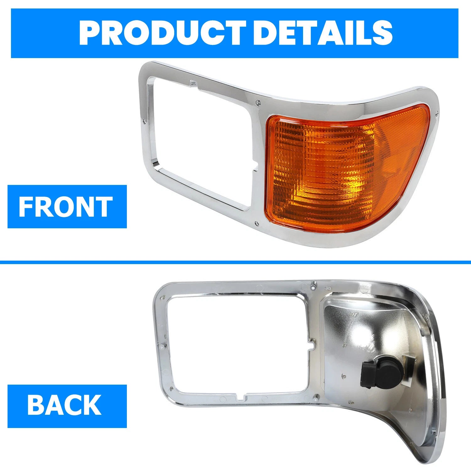 Chrome Headlight Bezel Trim for Ford F650 F750 (2000–2015)