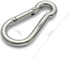 Set of 12 Stainless Steel 304 Spring Snap Hook Carabiner Clips