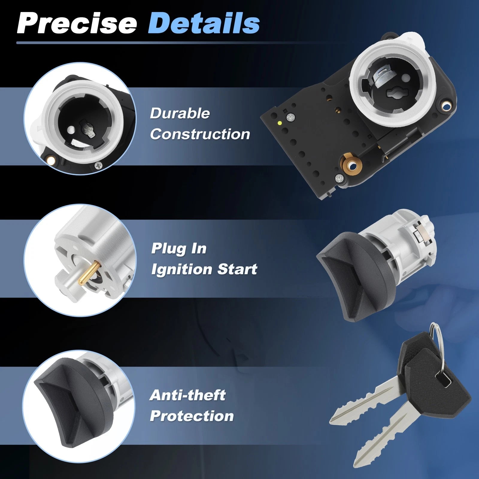 Ignition Lock Switch Assembly for Dodge Ram 1500 2500 3500 (1997–2020) 5003845AA