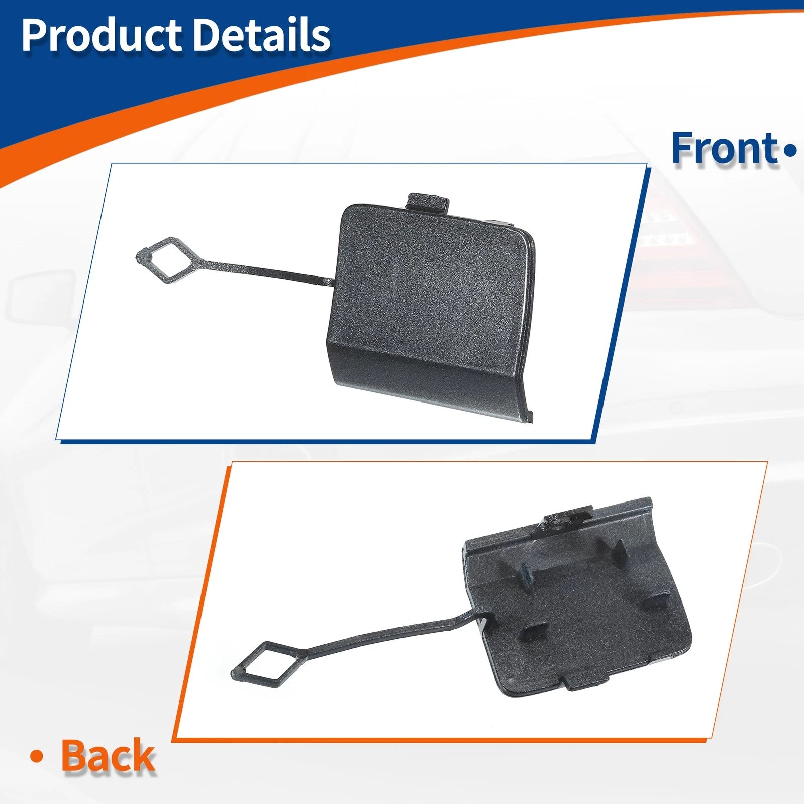 Rear Car Bumper Tow Hook Cover for Mercedes-Benz W212 E200 (2010–2016) No.A2128850726 Gray