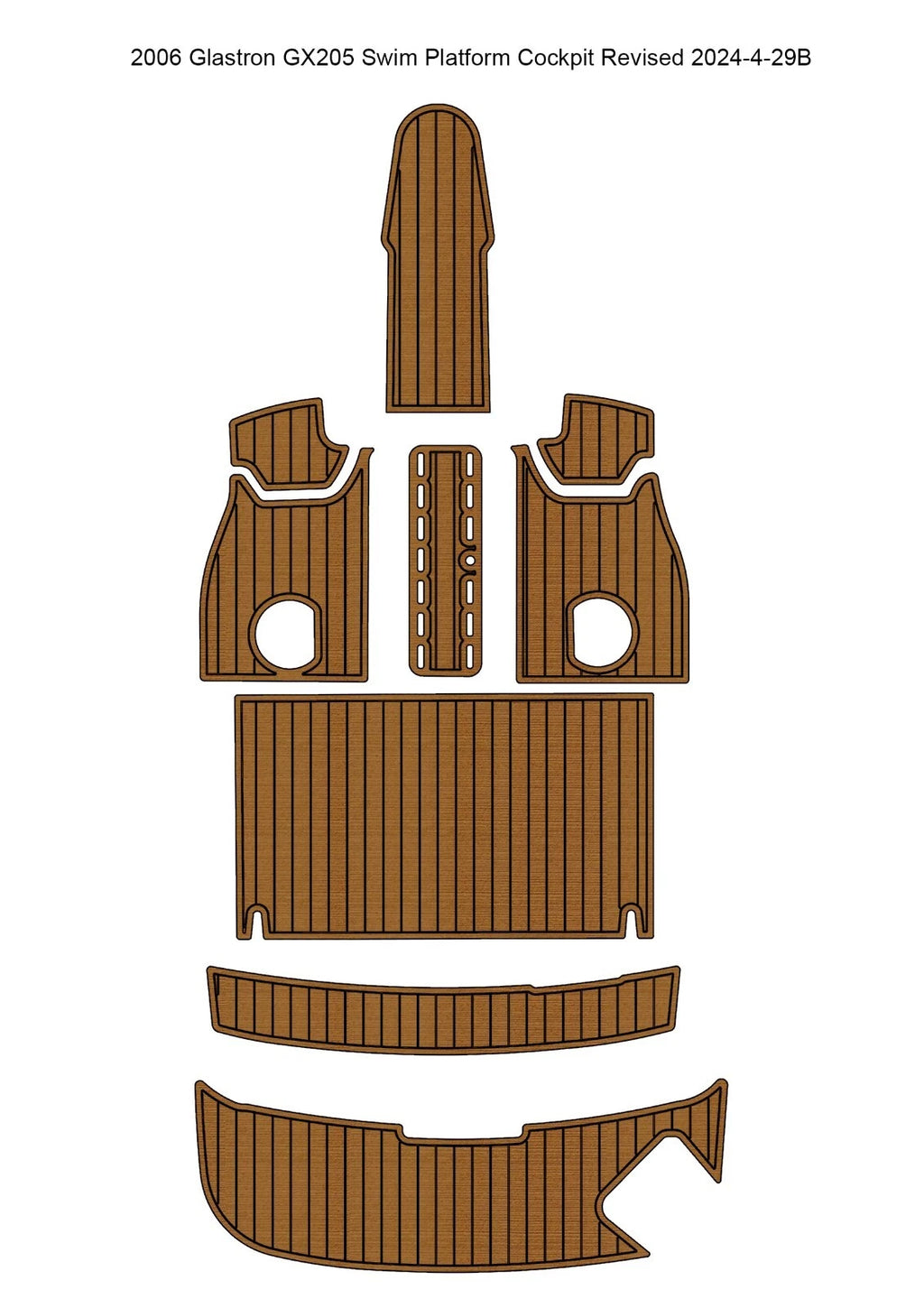 EVA Foam Teak Deck Floor Mat for Glastron GX205 (2006)