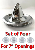 Set of 4 Hubcaps Chrome Center for Chevrolet Rally Wheel (1949–1972)
