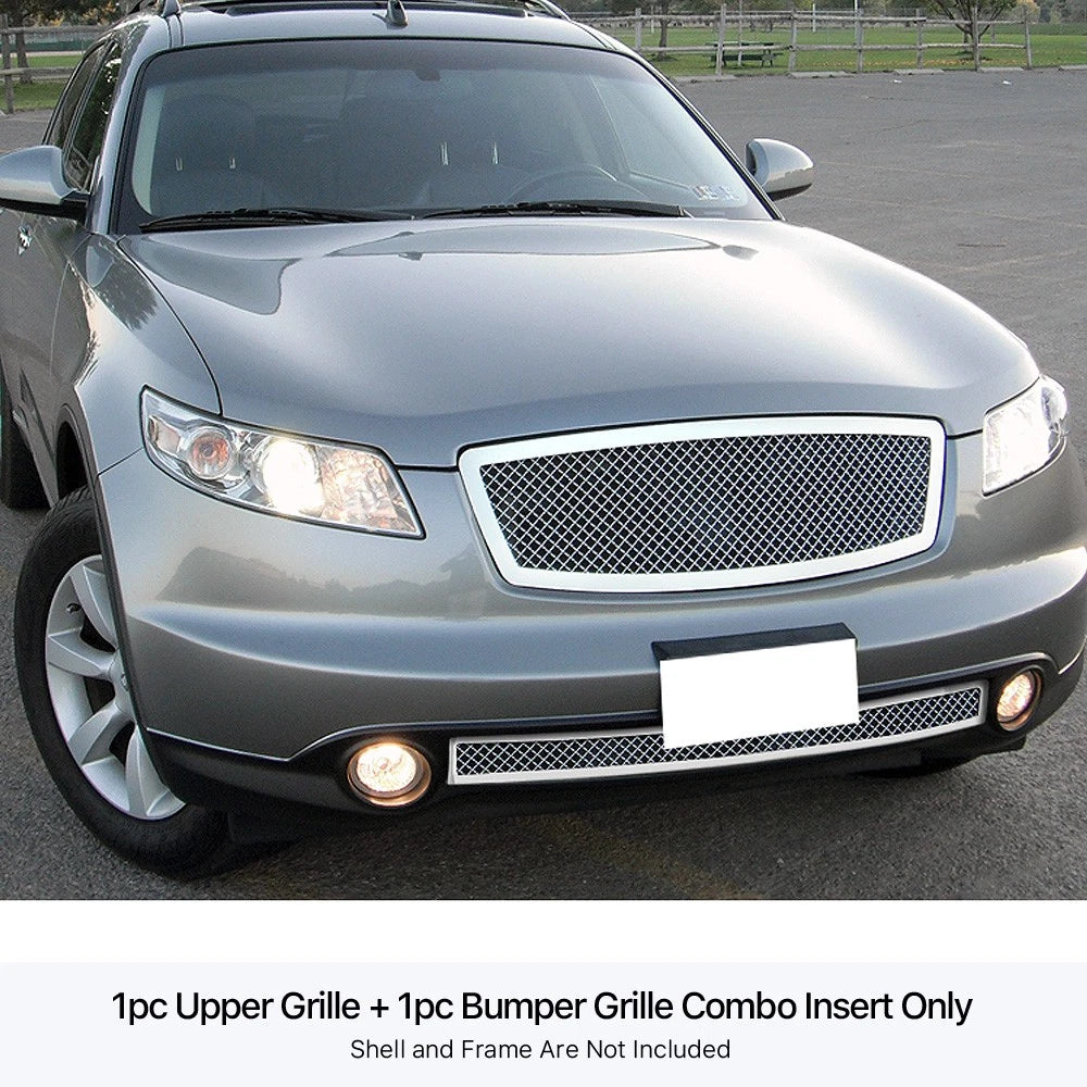 Stainless Steel Chrome Mesh Grille Insert for Infiniti FX35/FX45 (2003-2005)