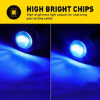 Set of 10 LED Strobe Marker Lights Blue for 12V Vehicles