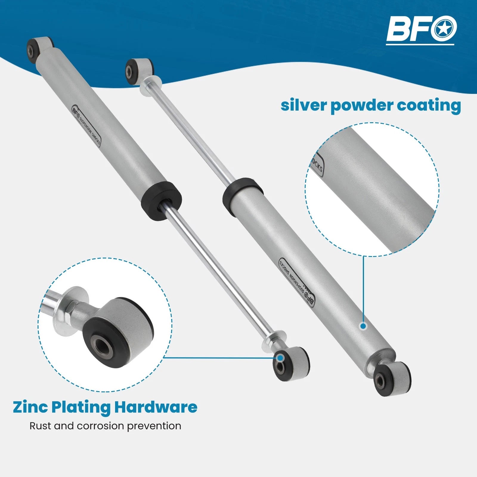 Set of 4 Rear Lift Shock Absorbers for Ford F-150 2WD 4WD (2009–2024) Nitrogen