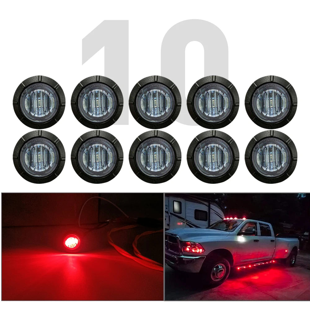 Smoked LED Bullet Side Marker Lights for Pickup Truck Trailer (3/4")