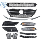 Front Bumper Grille Set with Fog Lamps for Honda Pilot (2016-2018)